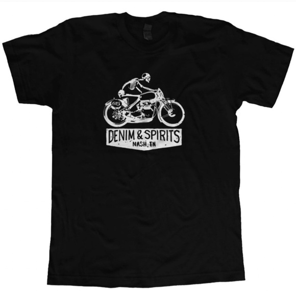 2013 DENIM & SPIRITS 615 Nashville, TN Black Short Sleeve Round Neck Shirt Lrg - Picture 1 of 10